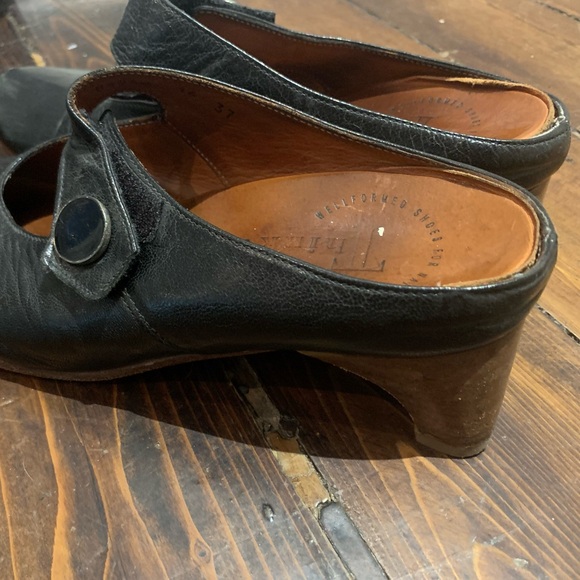 Think! Black leather mules, w stacked heel - Picture 3 of 3